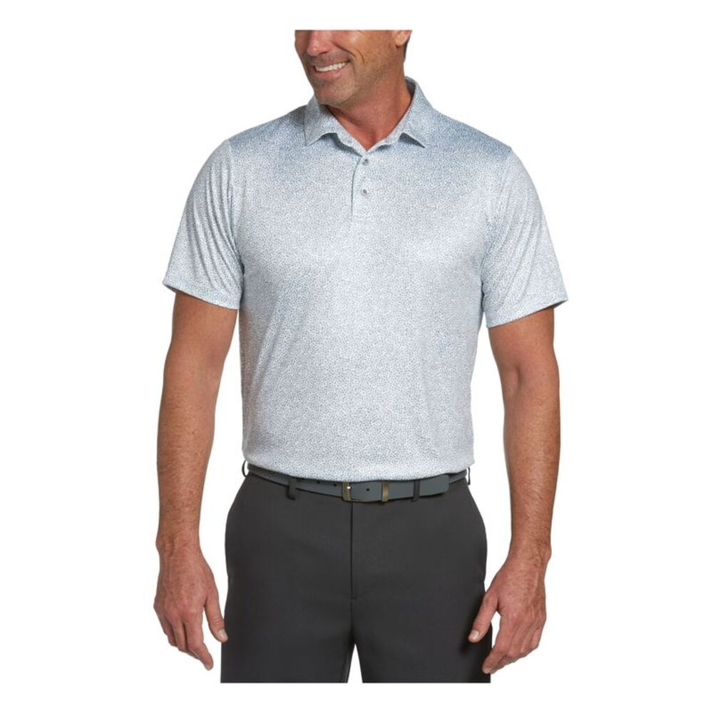 HYBRID APPAREL Mens White Printed Stretch Polo 4X